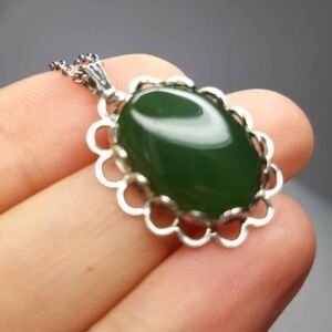 Genuine Nephrite Jade Cabochon Necklace
